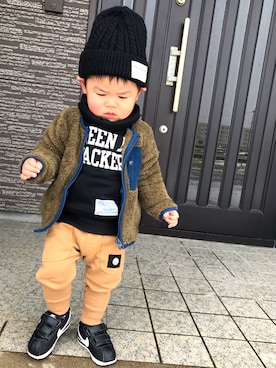 「MAKE YOUR DAY（メイクユアデイ）のアイテム（その他アウター）」を使った、★YK★ さん（キッズ・80cm）の冬コーディネート