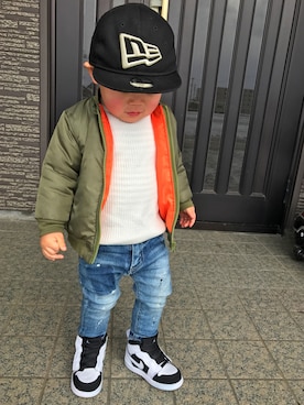 「DENIM BAR（デニム　バー）のアイテム」を使った、★YK★ さん（キッズ・80cm）の冬コーディネート