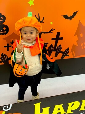 「カボチャコーデ🎃」｜★YK★ さん（キッズ・80cm）の秋コーディネート