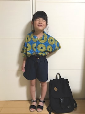「BRANSHES（ブランシェス）のエスニック柄半袖シャツ（シャツ/ブラウス）」を使った、kan❤︎kanさん（キッズ・100cm）の夏コーディネート
