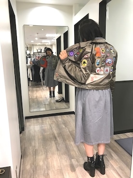 「ディーゼル」｜「アイテム（シャツワンピース）」を使った、manateeさん（レディース・158cm）の夏コーディネート