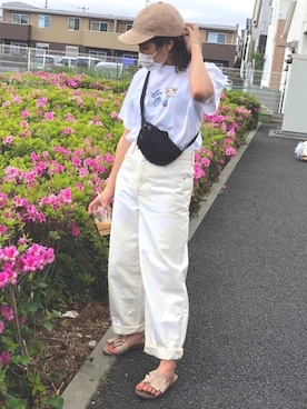 「handmade」｜「アイテム（キャップ）」を使った、masayopiiiさん（レディース・162cm）の春コーディネート