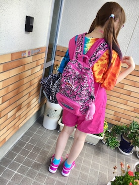 「Panamaboy（パナマボーイ）のアイテム（オールインワン・サロペット）」を使った、さきちゃむさん（レディース・161cm）の夏コーディネート