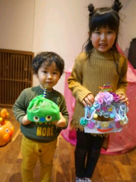 yua❤yu-shinさん（キッズ・120cm）の冬コーディネート