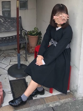 「Green　Parks（グリーンパークス）のアイテム（ワンピース）」を使った、Chiさん（レディース・163cm）の秋コーディネート