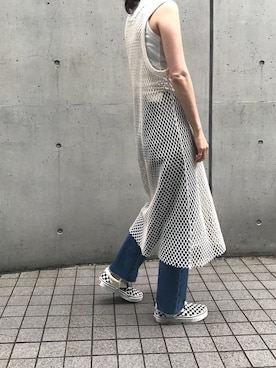 スリッポンを使った メッシュワンピース の人気ファッションコーディネート Wear