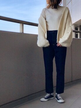 「アイラブCONVERSE」｜ellie.さん（レディース・173cm）の冬コーディネート