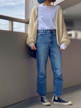 「ハイウエストストレートジーンズ」｜ellie.さん（レディース・173cm）の春コーディネート