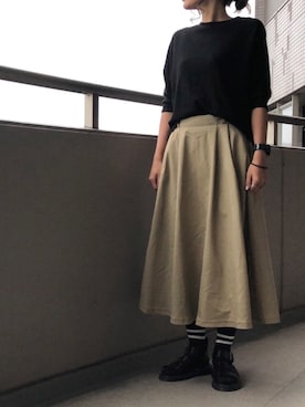 「ワッフル」｜「アイテム（アナログ腕時計）」を使った、ellie.さん（レディース・173cm）の秋コーディネート