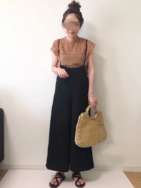 「GU（ジーユー）のアイテム（つなぎ/オールインワン）」を使った、maiko さん（レディース・158cm）の夏コーディネート