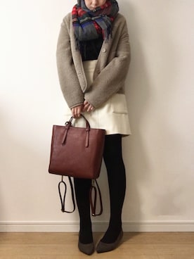 「FOSSIL（フォッシル）のアイテム（バックパック/リュック）」を使った、maiko さん（レディース・158cm）の秋コーディネート