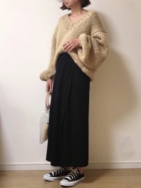 「JEANASIS（ジーナシス）のアイテム（アクセサリー）」を使った、maiko さん（レディース・158cm）の秋コーディネート