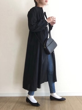 「URBAN RESEARCH Sonny Label（アーバンリサーチサニーレーベル）のアイテム（シャツワンピース）」を使った、maiko さん（レディース・158cm）の冬コーディネート