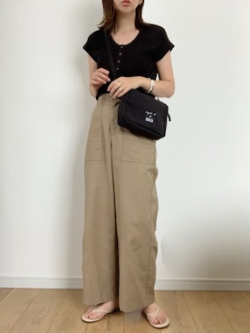 「bach（バッハ）のGY26 SACOCHE BACH サコッシュ（ショルダーバッグ）」を使った、maiko さん（レディース・158cm）の夏コーディネート