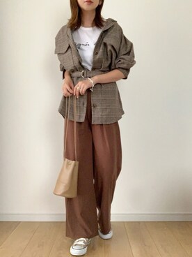「apres jour mignon（アプレジュールミニョン）のアイテム（ブルゾン）」を使った、maiko さん（レディース・158cm）の秋コーディネート