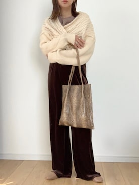「ISOOK（アイスー）のアイテム（パンツ）」を使った、maiko さん（レディース・158cm）の冬コーディネート