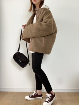「bach（バッハ）のGY26 SACOCHE BACH サコッシュ（ショルダーバッグ）」を使った、maiko さん（レディース・158cm）の冬コーディネート