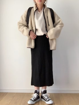 「スーパーオーバーサイズスウェット」｜maiko さん（レディース・158cm）の冬コーディネート