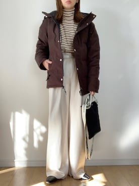「ISOOK（アイスー）のアイテム（パンツ）」を使った、maiko さん（レディース・158cm）の冬コーディネート