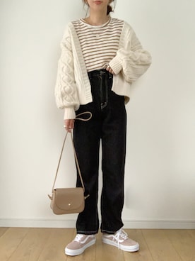 「VANS（バンズ）の＜VANS（バンズ）＞スエード OLD SKOOL オールドスクール スニーカー ◆（スニーカー）」を使った、maiko さん（レディース・158cm）の冬コーディネート