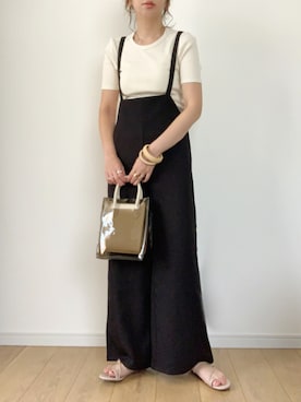 「GU（ジーユー）のアイテム（オールインワン・サロペット）」を使った、maiko さん（レディース・159cm）の夏コーディネート