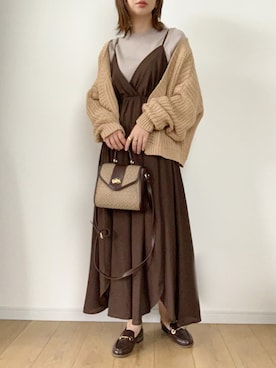 「archives（アルシーヴ）のアイテム（ワンピース/ドレス）」を使った、maiko さん（レディース・159cm）の秋コーディネート