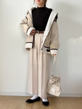 「apres jour mignon（アプレジュールミニョン）のアイテム（ジャケット/アウター）」を使った、maiko さん（レディース・159cm）の冬コーディネート