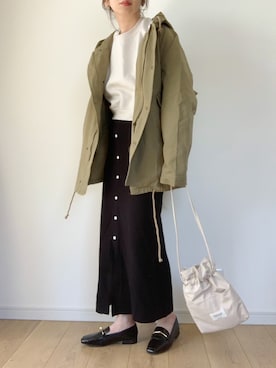 「Fizz（フィズ）のアイテム（モッズコート）」を使った、maiko さん（レディース・159cm）の冬コーディネート