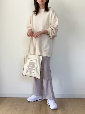 「GRL（グレイル）のアイテム（スウェット）」を使った、maiko さん（レディース・159cm）の春コーディネート