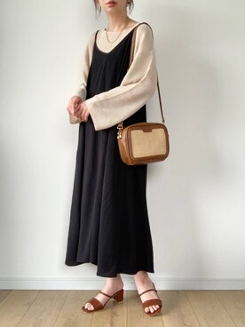 「Samansa Mos2 blue（サマンサモスモスブルー）のアイテム（ワンピース/ドレス）」を使った、maiko さん（レディース・159cm）の春コーディネート