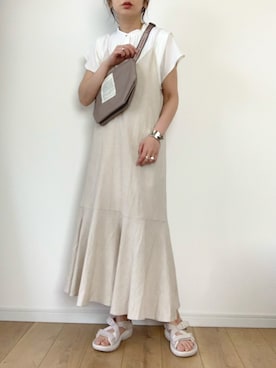 「LOWRYS FARM（ローリーズファーム）のボリュームバングル　946190（バングル/リストバンド）」を使った、maiko さん（レディース・159cm）の春コーディネート