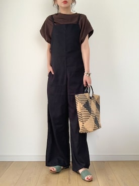 「GRL（グレイル）のアイテム（オールインワン・サロペット）」を使った、maiko さん（レディース・159cm）の夏コーディネート