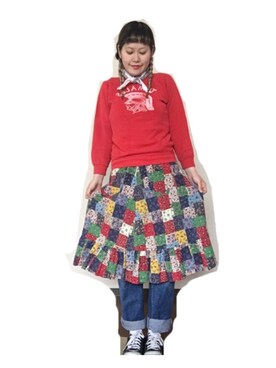 「HANES（ヘインズ）のアイテム（スウェット）」を使った、なつおさん（レディース・165cm）の春コーディネート