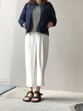 「NATURAL BEAUTY BASIC（ナチュラルビューティーベーシック）のアイテム（ブルゾン）」を使った、UDさん（レディース・164cm）の夏コーディネート