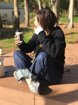 「公園コーデ」｜「アイテム（その他アウター）」を使った、UDさん（レディース・164cm）の冬コーディネート