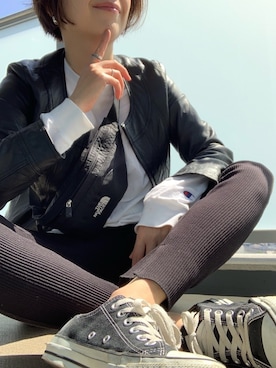 「CONVERSE（コンバース）のconverse（コンバース） ALL STAR OX（オールスターOX）（スニーカー）」を使った、UDさん（レディース・164cm）の春コーディネート