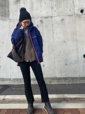 「Deuxieme Classe（ドゥーズィエムクラス）のアイテム（ボディバッグ/ウエストポーチ）」を使った、UDさん（レディース・164cm）の冬コーディネート