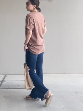 「CALUX（キャラクス）のアイテム」を使った、UDさん（レディース・164cm）の春コーディネート