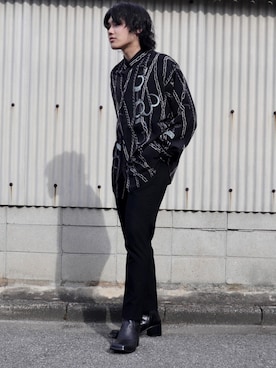 「JOHN LAWRENCE SULLIVAN（ジョンローレンスサリバン）のアイテム（ブーツ）」を使った、まつさん（メンズ・180cm）の冬コーディネート