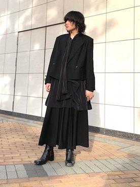 「JOHN LAWRENCE SULLIVAN（ジョンローレンスサリバン）のアイテム（ブーツ）」を使った、まつさん（メンズ・180cm）の冬コーディネート
