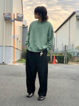 「LAD MUSICIAN（ラッドミュージシャン）のアイテム（スウェット）」を使った、まつさん（メンズ・180cm）の春コーディネート