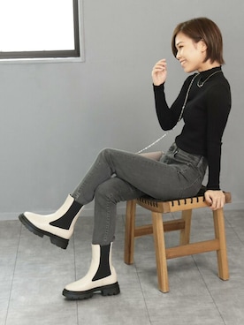 「サイドゴアブーツ」｜sr__hさん（レディース・158cm）の秋コーディネート