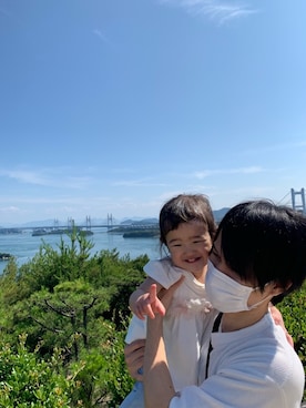 「アイテム（アンサンブル、イエロー系）」を使った、FUKUさん（キッズ・74cm）の夏コーディネート