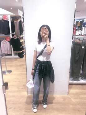 「eight sixty（エイト・シックスティ）のアイテム」を使った、陳栗兒さん（レディース・163cm）の夏コーディネート