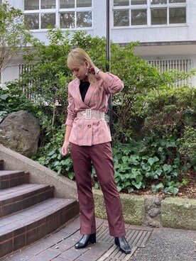 「AS KNOW AS PINKY（アズノゥアズピンキー）のアイテム（ジャケット/アウター）」を使った、chisatoyamamotoさん（レディース・169cm）の春コーディネート
