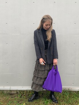 「AS KNOW AS PINKY（アズノゥアズピンキー）のアイテム（ジャケット/アウター）」を使った、chisatoyamamotoさん（レディース・169cm）の春コーディネート