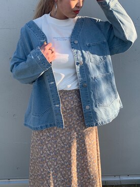 「AS KNOW AS PINKY（アズノゥアズピンキー）のアイテム（ジャケット/アウター）」を使った、chisatoyamamotoさん（レディース・169cm）の春コーディネート