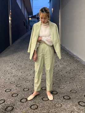 「AS KNOW AS PINKY（アズノゥアズピンキー）のアイテム（ジャケット/アウター）」を使った、chisatoyamamotoさん（レディース・169cm）の春コーディネート