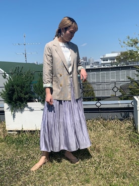 「AS KNOW AS PINKY（アズノゥアズピンキー）のアイテム（ジャケット/アウター）」を使った、chisatoyamamotoさん（レディース・169cm）の春コーディネート