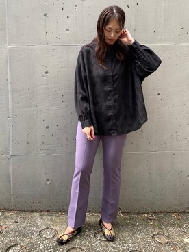 「AS KNOW AS plus（アズノゥアズプラス）のアイテム（その他シューズ）」を使った、chisatoyamamotoさん（レディース・169cm）の秋コーディネート